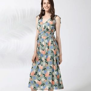 Frye Drawstring V Neck Dress